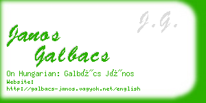 janos galbacs business card